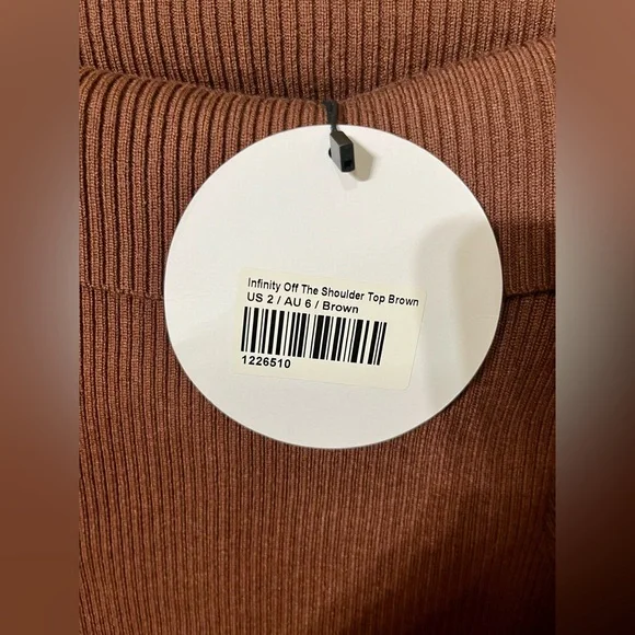 Princess Polly Brown Infinity Off The Shoulder Top NWT - Picture 7 of 12